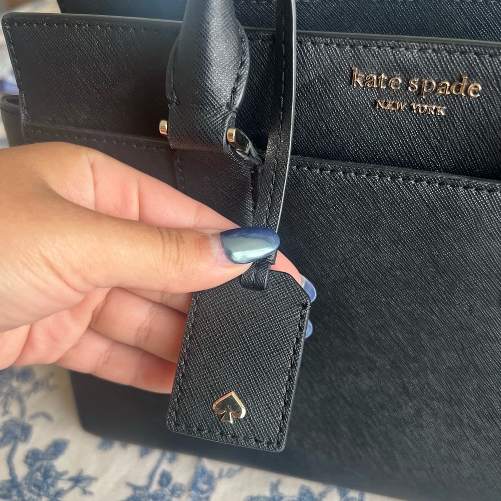 Kate Spade Medium Size Cameron Satchel Crossbody Black Bag - Picture 4 of 8